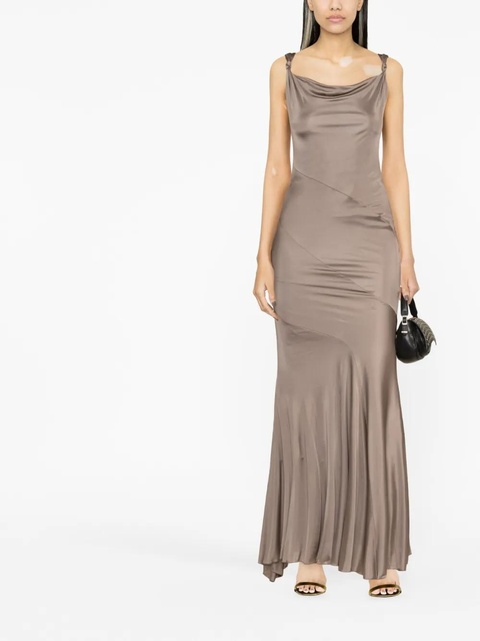 Blumarine asymmetric-design pleated maxi dress - Neutrals - zdjęcie produktu nr 1
