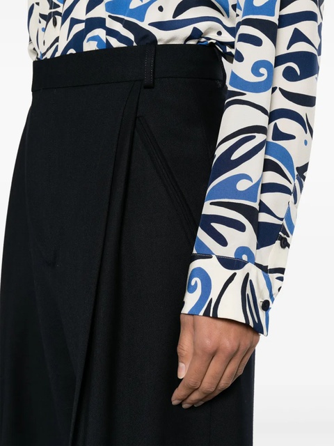 Victoria Beckham pleat-detailing wide-leg trousers - Blue - zdjęcie produktu nr 2