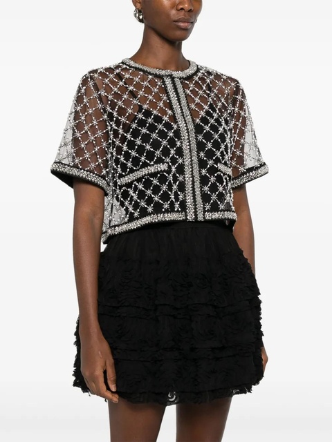 Maje embroidered tulle top - Black - zdjęcie produktu nr 1