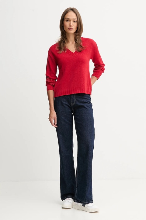 Pepe Jeans sweter z dodatkiem wełny damski kolor czerwony lekki PL7000001 - zdjęcie produktu nr 2