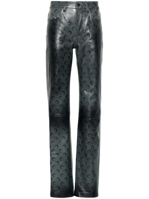 Marine Serre Moonogram straight-leg trousers - Grey - zdjęcie produktu nr 1