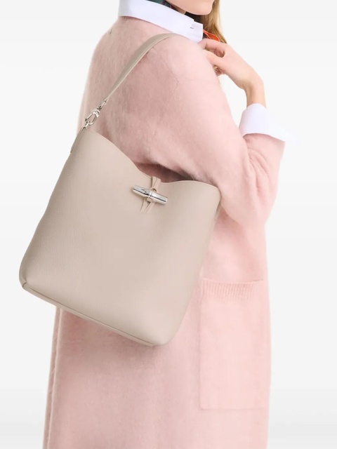 Longchamp medium Le Roseau grained-leather shoulder bag - Neutrals - zdjęcie produktu nr 1