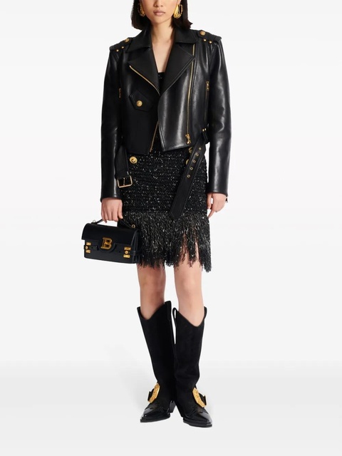 Balmain 6-Button fringed tweed skirt - Black - zdjęcie produktu nr 2