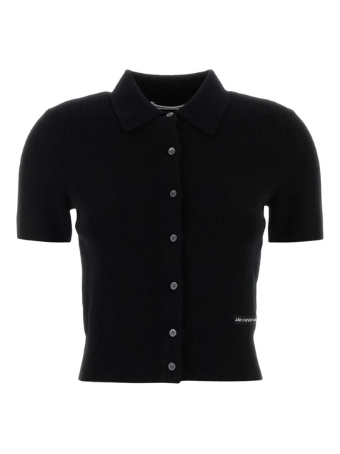 Alexander Wang wool polo-neck cardigan - Black - zdjęcie produktu nr 1