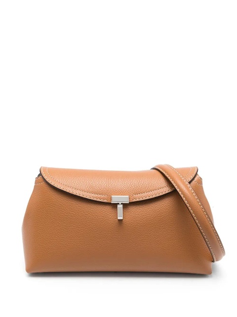 TOTEME T-Lock leather clutch bag - 105 TAN - zdjęcie produktu nr 1