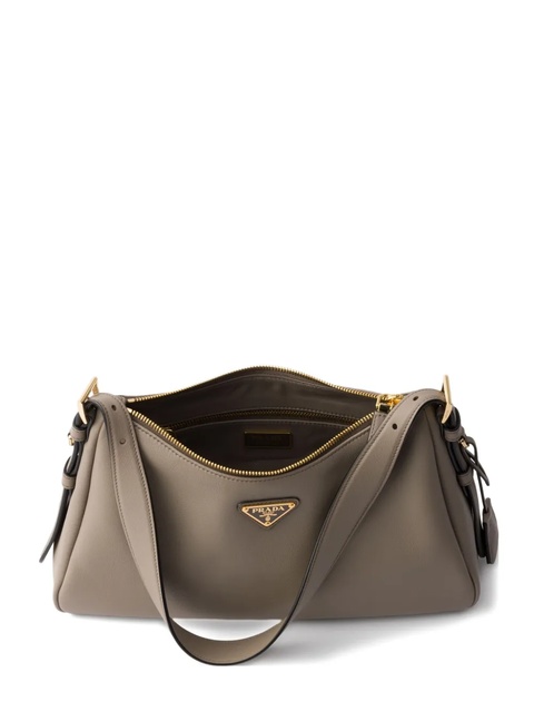 Prada Aimée leather handle triangle-logo shoulder bag - Grey - zdjęcie produktu nr 1