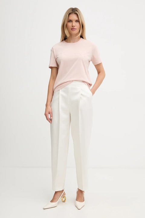 Twinset t-shirt bawełniany damski kolor beżowy 252TT2320 - zdjęcie produktu nr 1