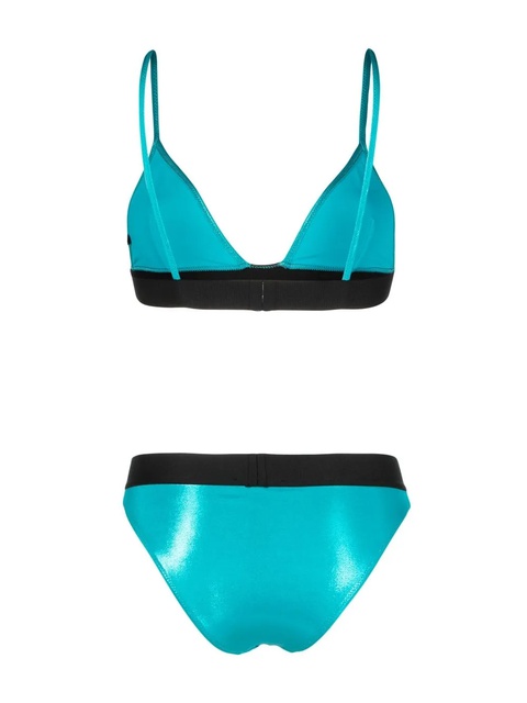 Balmain logo-band one-shoulder bikini - Blue - zdjęcie produktu nr 1