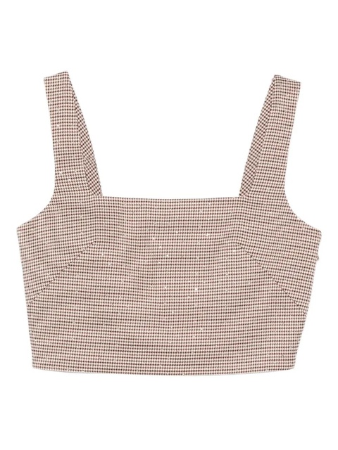 Maje check square-neck top - Brown - zdjęcie produktu nr 1