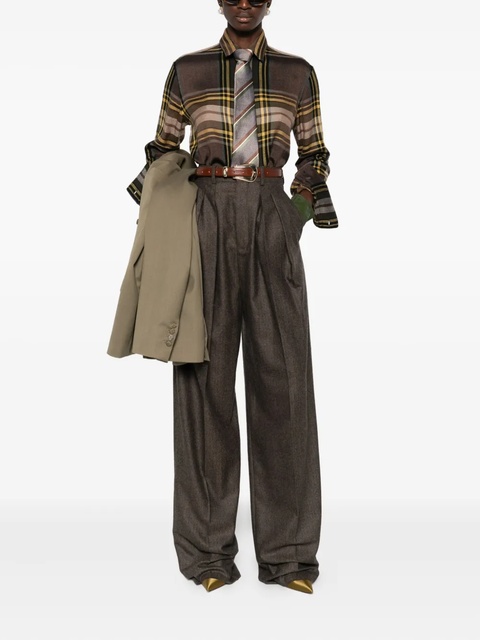 Saint Laurent plaid button-up shirt - Brown - zdjęcie produktu nr 2