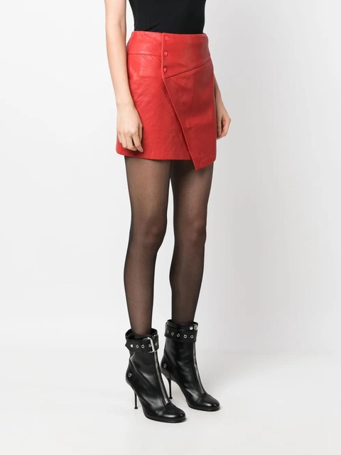 Zadig&Voltaire Junko Cuir leather miniskirt - Red - zdjęcie produktu nr 2