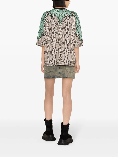 Balmain Python-print organic cotton T-shirt - Red - zdjęcie produktu nr 2