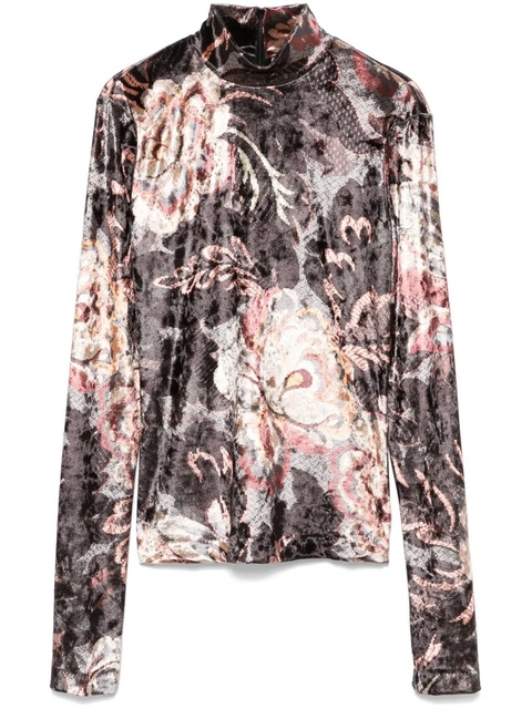 ETRO crushed-velvet top - Black - zdjęcie produktu nr 1