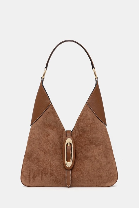 MICHAEL Michael Kors torebka zamszowa kolor brązowy 30F5GQ8L6S - zdjęcie produktu nr 1