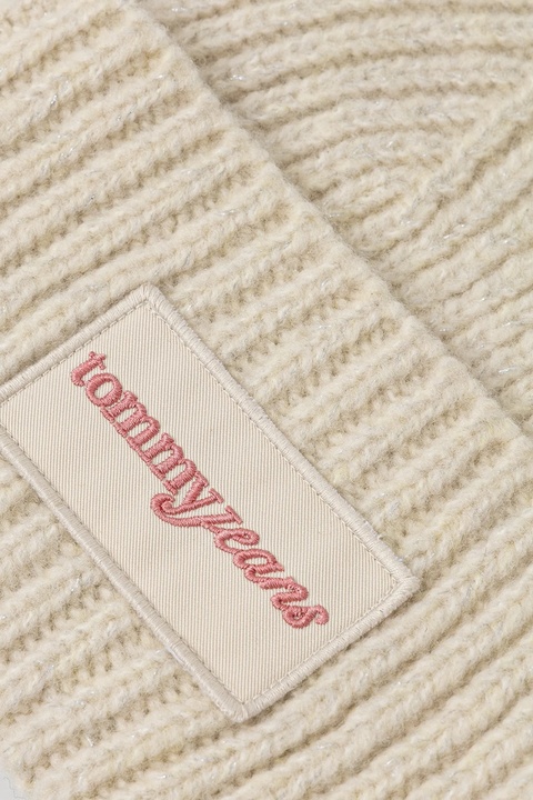Tommy Jeans czapka z dodatkiem wełny kolor beżowy AW0AW17984 - zdjęcie produktu nr 2