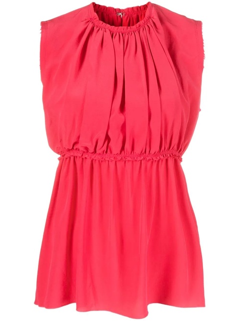 Lanvin ruched sleeveless silk blouse - Pink - zdjęcie produktu nr 1