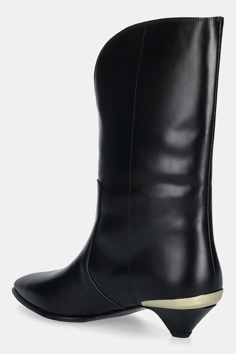Love Moschino botki skórzane kolor czarny na małym obcasie JA24363G0NIA0000 - zdjęcie produktu nr 2