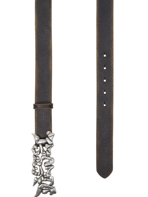 Diesel graffiti-buckle leather belt - Black - zdjęcie produktu nr 2