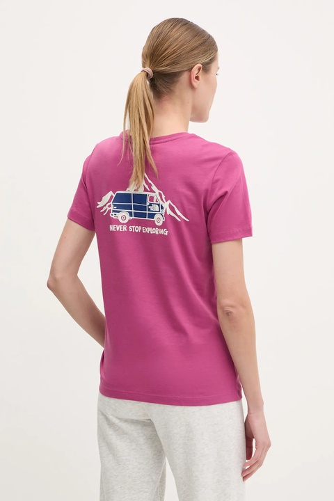 The North Face t-shirt Outdoor Graphic damski kolor różowy NF0A8C226EO1 - zdjęcie produktu nr 1