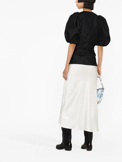 GANNI puff-sleeve jacquard blouse - Black - zdjęcie produktu nr 2
