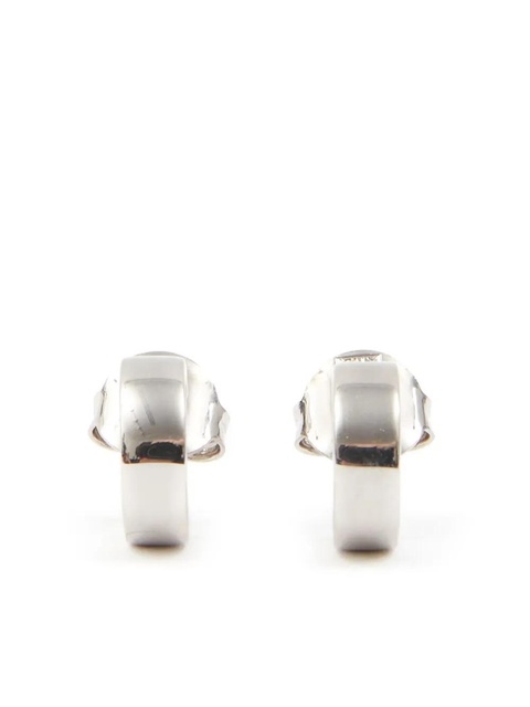 MM6 Maison Margiela Numeric engraved hoop earrings - Silver - zdjęcie produktu nr 1