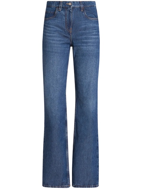 ETRO floral-embroidered high-waist jeans - Blue - zdjęcie produktu nr 1