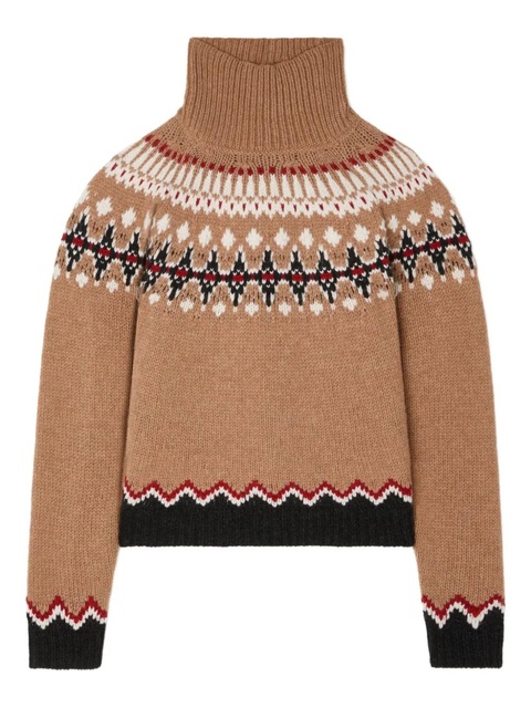 Alanui Sweet Winter fairisle turtleneck sweater - Brown - zdjęcie produktu nr 1