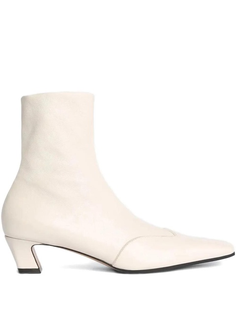 KHAITE 40mm Nevada leather ankle boots - White - zdjęcie produktu nr 1