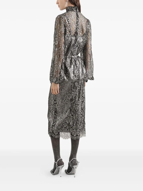 Dolce & Gabbana lamé lace midi skirt - Black - zdjęcie produktu nr 1