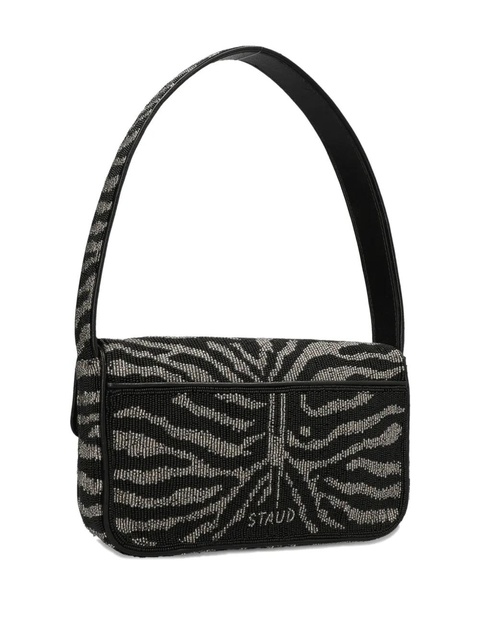 STAUD beaded zebra-motif shoulder bag - Black - zdjęcie produktu nr 2