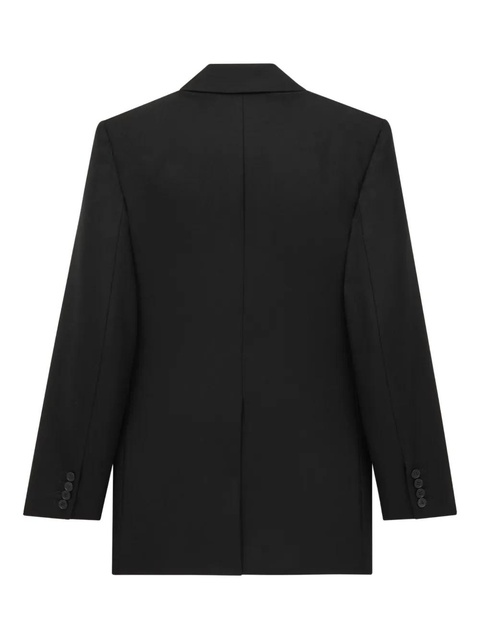 Saint Laurent double-breasted wool blazer - Black - zdjęcie produktu nr 2