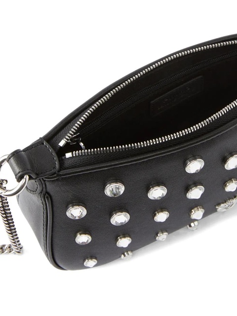 PINKO crystal-embellished chain cross body bag - Black - zdjęcie produktu nr 2