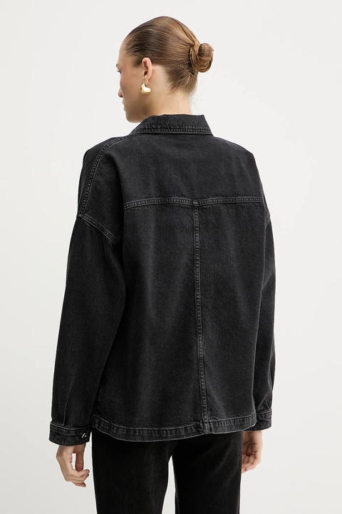 Liu Jo kurtka jeansowa kolor czarny przejściowa oversize UF5111.D4927 - zdjęcie produktu nr 2