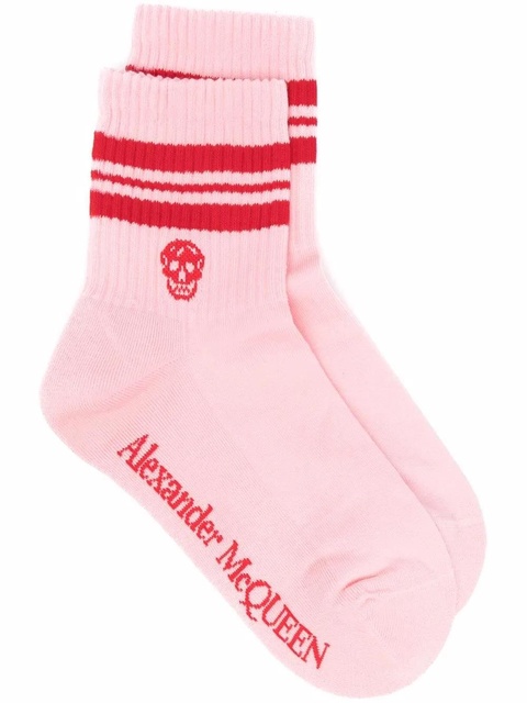 Alexander McQueen skull logo-print socks - Pink - zdjęcie produktu nr 1