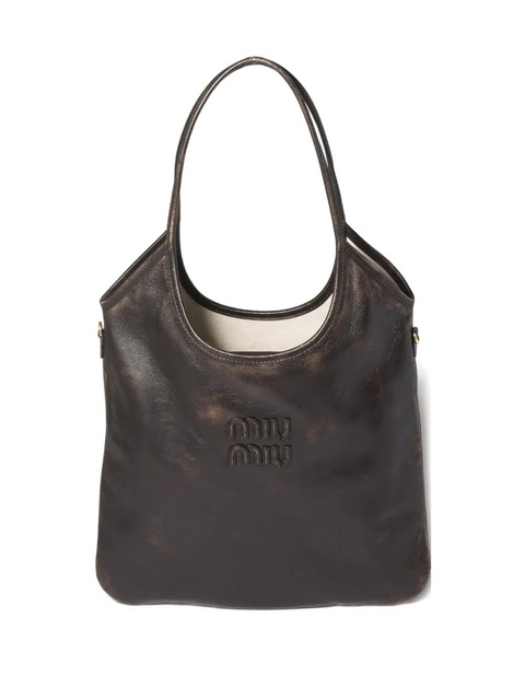 Miu Miu Ivy leather tote bag - Brown - zdjęcie produktu nr 1