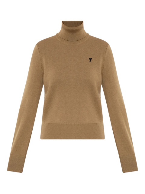 AMI Paris logo-embroidery turtleneck sweater - Neutrals - zdjęcie produktu nr 1