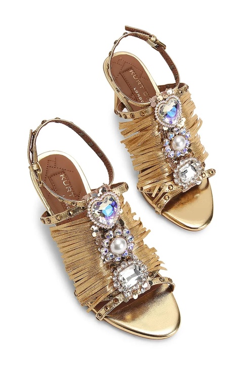 Kurt Geiger London sandały skórzane Jewel Fringe Sandal kolor złoty 5387261189 - zdjęcie produktu nr 2
