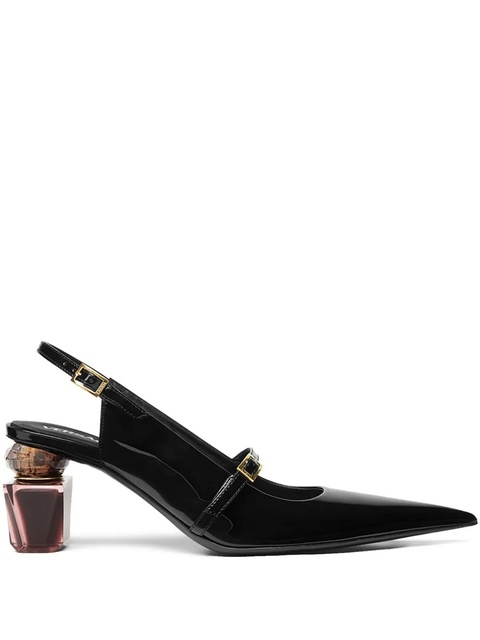 Versace 70mm Bright Crystal slingback pumps - Black - zdjęcie produktu nr 1