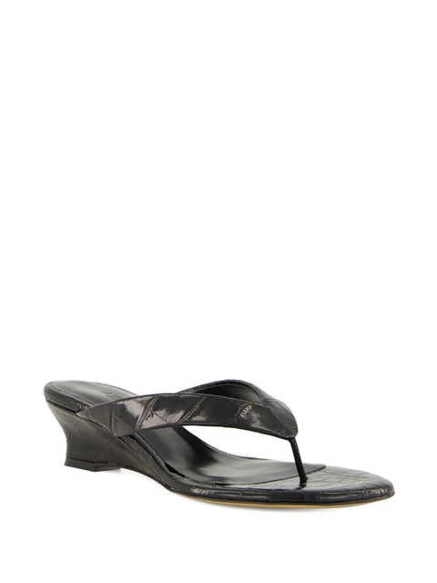 Le Monde Beryl 40mm micro wedge thong sandals - Black - zdjęcie produktu nr 2