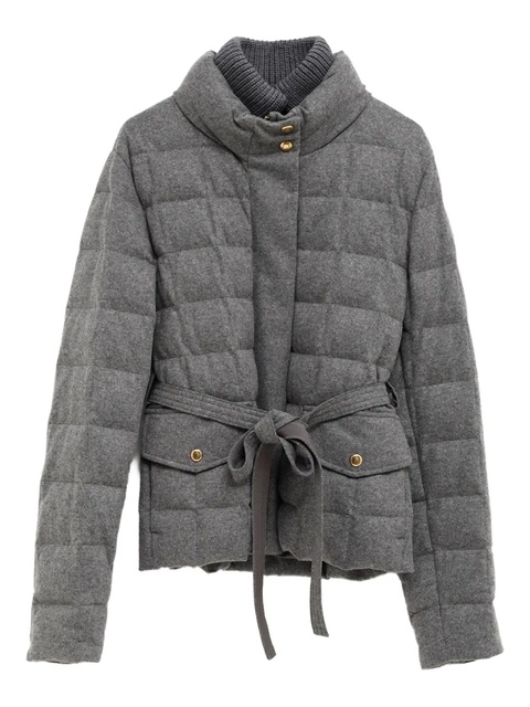 Moncler Bussettes quilted belted jacket - Grey - zdjęcie produktu nr 1