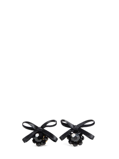 Simone Rocha Petite Bow Daisy stud earrings - Black - zdjęcie produktu nr 2