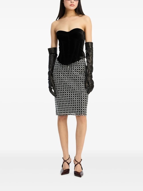 ROTATE BIRGER CHRISTENSEN velvet bustier top - Black - zdjęcie produktu nr 1