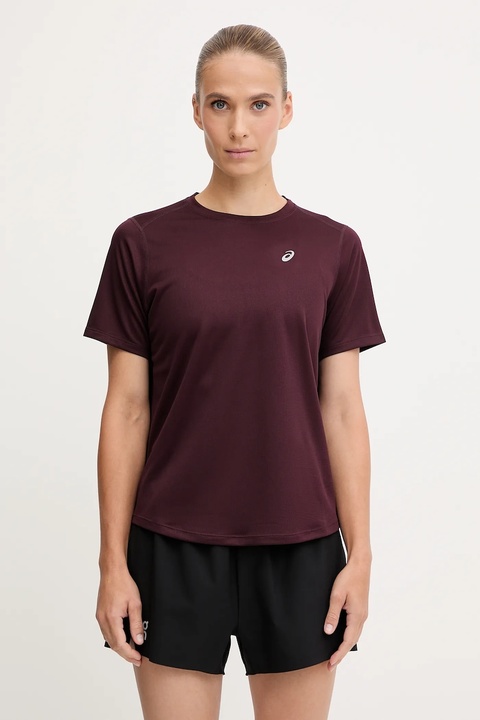 Asics t-shirt do biegania Core kolor bordowy 2012D170 - zdjęcie produktu nr 1