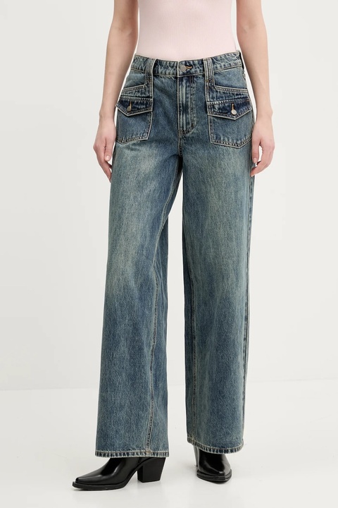 Guess Originals jeansy damskie kolor granatowy W5RG02 D4XYD - zdjęcie produktu nr 1