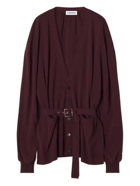 Lanvin belted balloon-sleeve cardigan - Red - zdjęcie produktu nr 1