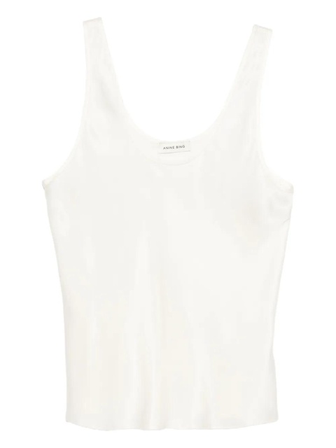 ANINE BING silk scoop-neck top - White - zdjęcie produktu nr 1