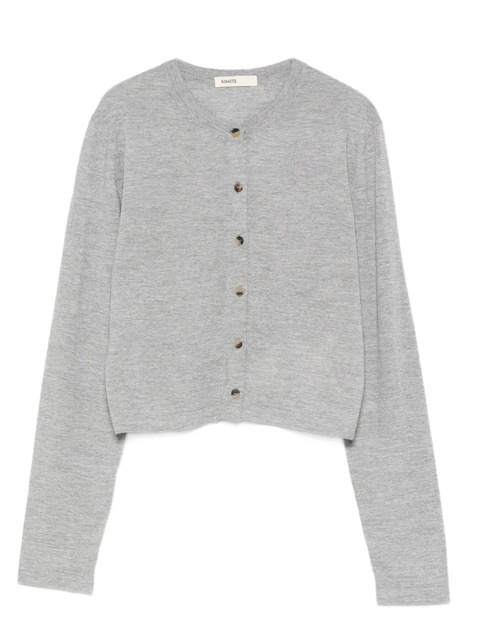 KHAITE button-front wool-blend cardigan - Grey - zdjęcie produktu nr 2