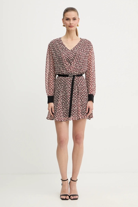 Liu Jo sukienka kolor bordowy mini rozkloszowana MF5064 TS116 - zdjęcie produktu nr 2