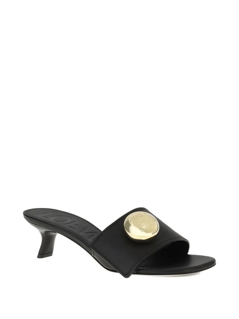 LOEWE 450mm pebble-embellished leather sandals - Black - zdjęcie produktu nr 2