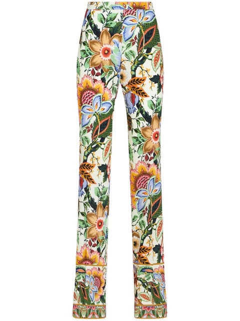 ETRO floral-print straight-leg trousers - White - zdjęcie produktu nr 1